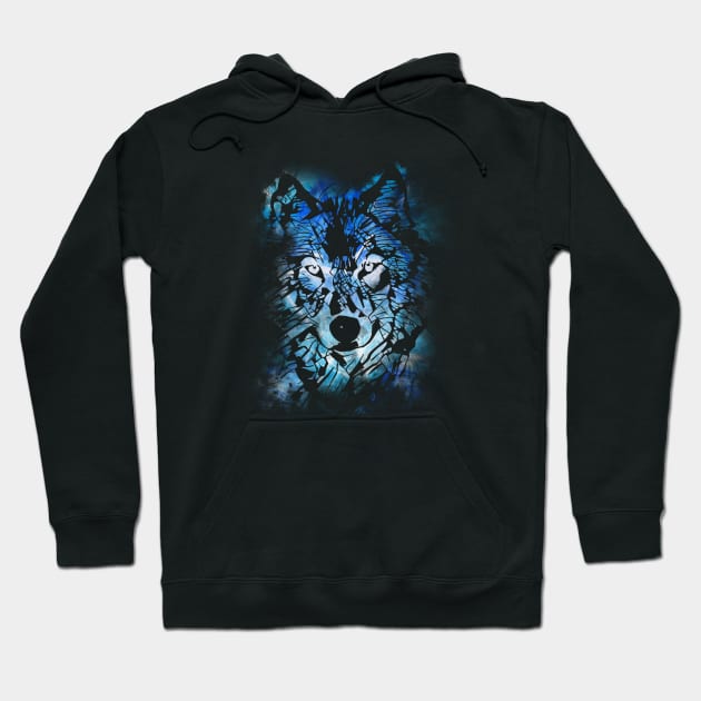 Wolf - Blue Hoodie by valsymot